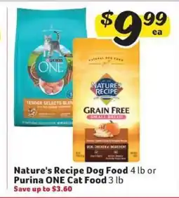 Winn Dixie Nature's Recipe Dog Food or Purina ONE Cat Food offer