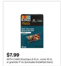 CVS Kind bars 5-6 ct., minis 10 ct. or granola 17 oz offer