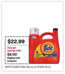 CVS Tide 132 oz or PODS 45 ct offer