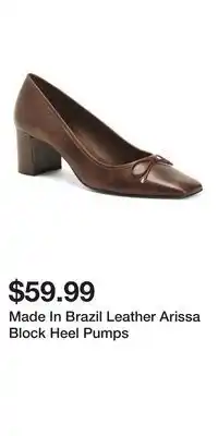 TJ Maxx Made In Brazil Leather Arissa Block Heel Pumps offer