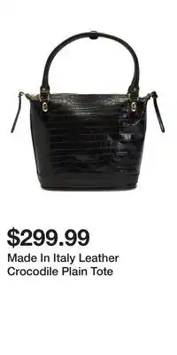 TJ Maxx Made In Italy Leather Crocodile Plain Tote offer