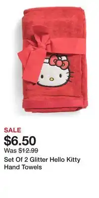 TJ Maxx Set Of 2 Glitter Hello Kitty Hand Towels offer