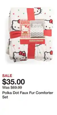 TJ Maxx Polka Dot Faux Fur Comforter Set offer
