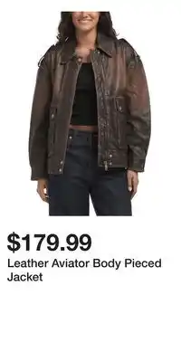 TJ Maxx Leather Aviator Body Pieced Jacket offer