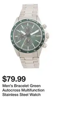 TJ Maxx Men's Bracelet Green Autocross Multifunction Stainless Steel Watch offer