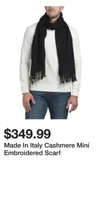 TJ Maxx Made In Italy Cashmere Mini Embroidered Scarf offer