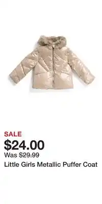 TJ Maxx Little Girls Metallic Puffer Coat offer
