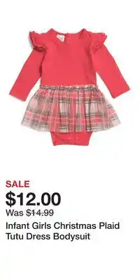 TJ Maxx Infant Girls Christmas Plaid Tutu Dress Bodysuit offer
