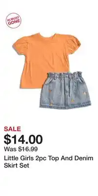 TJ Maxx Little Girls 2pc Top And Denim Skirt Set offer