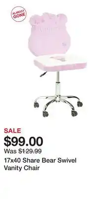 TJ Maxx 17x40 Share Bear Swivel Vanity Chair offer