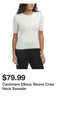 TJ Maxx Cashmere Elbow Sleeve Crew Neck Sweater offer