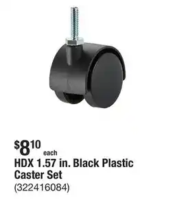 The Home Depot HDX 1.57 in. Black Plastic Caster Set offer