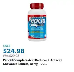 Sam's Club Pepcid Complete Acid Reducer + Antacid Chewable Tablets, Berry, 100 ct offer