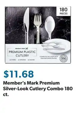 Sam's Club Member's Mark Premium Silver-Look Cutlery Combo 180 ct offer