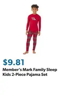 Sam's Club Member's Mark Family Sleep Kids 2-Piece Pajama Set offer