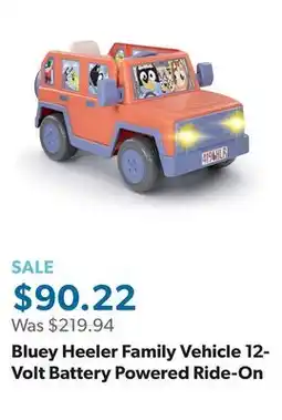 Sam's Club Bluey Heeler Family Vehicle 12-Volt Battery Powered Ride-On offer