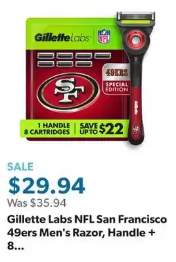 Sam's Club Gillette Labs NFL San Francisco 49ers Men's Razor, Handle + 8 Cartridges offer