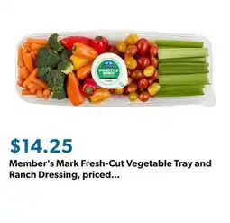 Sam's Club Member's Mark Fresh-Cut Vegetable Tray and Ranch Dressing, priced per pound offer