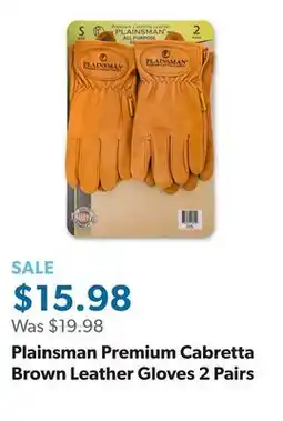 Sam's Club Plainsman Premium Cabretta Brown Leather Gloves 2 Pairs offer