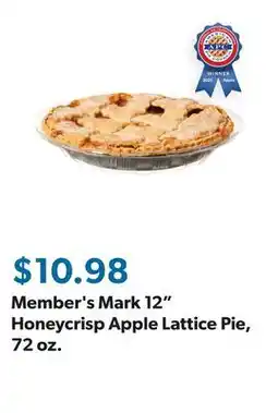 Sam's Club Member's Mark 12 Honeycrisp Apple Lattice Pie, 72 oz offer