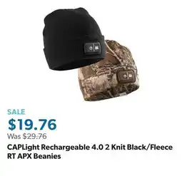 Sam's Club CAPLight Rechargeable 4.0 2 Knit Black/Fleece RT APX Beanies offer