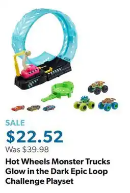 Sam's Club Hot Wheels Monster Trucks Glow in the Dark Epic Loop Challenge Playset offer