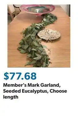 Sam's Club Member's Mark Garland, Seeded Eucalyptus, Choose length offer