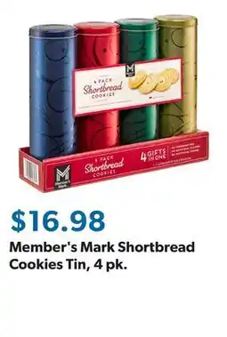 Sam's Club Member's Mark Shortbread Cookies Tin, 4 pk offer