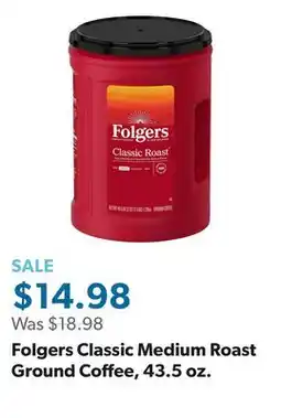 Sam's Club Folgers Classic Medium Roast Ground Coffee, 43.5 oz offer