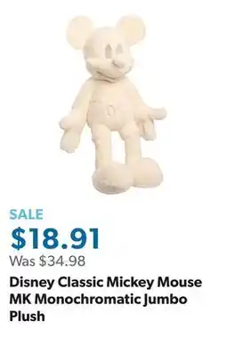 Sam's Club Disney Classic Mickey Mouse MK Monochromatic Jumbo Plush offer