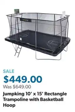 Sam's Club Jumpking 10' x 15' Rectangle Trampoline with Basketball Hoop offer