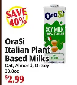 Ocean State Job Lot OraSi Italian Plant Based Milks offer