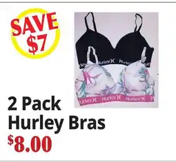 Ocean State Job Lot 2 Pack Hurley Bras offer