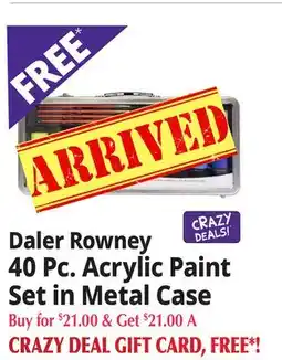 Ocean State Job Lot Daler Rowney 40 Pc. Acrylic Paint Set in Metal Case offer