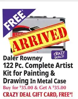 Ocean State Job Lot Daler Rowney 122 Pc. Complete Artist Kit for Painting & Drawing In Metal Case offer