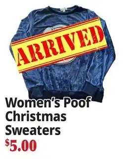 Ocean State Job Lot Women's Poof Christmas Sweaters offer