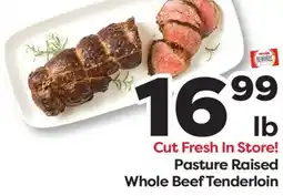 Weis Markets Pasture Raised Whole Beef Tenderloin offer