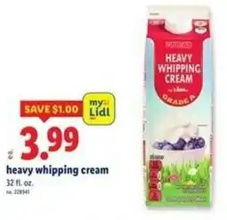 Lidl Heavy whipping cream offer