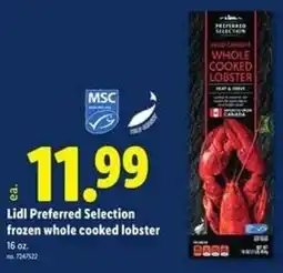 Lidl Lidl Preferred Selection frozen whole cooked lobster offer