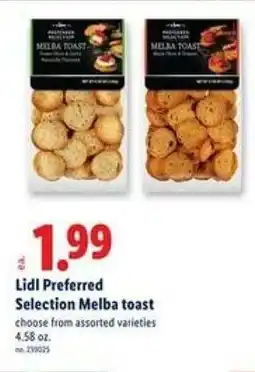 Lidl Lidl Preferred Selection Melba toast offer