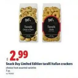 Lidl Snack Day Limited Edition taralli Italian crackers offer