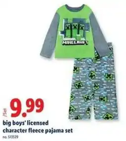 Lidl Big boys' licensed character fleece pajama set offer
