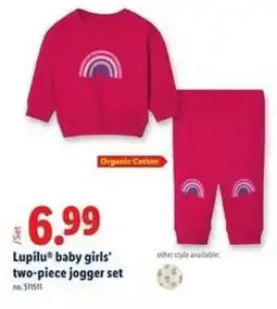 Lidl Lupilu baby girls' two-piece jogger set offer