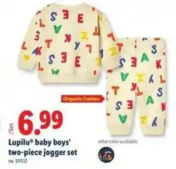 Lidl Lupilu baby boys' two-piece jogger set offer