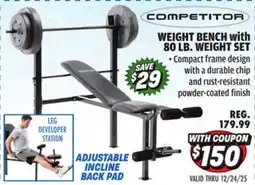 Big 5 Competitor Weight Bench with 80-lb. Weight Set offer