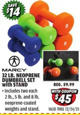 Big 5 Marcy 32 lb. Neoprene Dumbbell Set with Stand offer