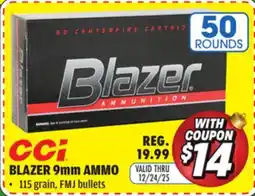 Big 5 CCI Blazer 9MM Ammunition offer