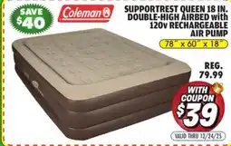 Big 5 Coleman SupportRest Queen 18 Double High Airbed with 120V Rechargeable Air Pump offer