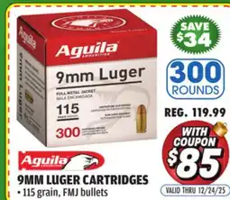 Big 5 Aguila 9mm Luger Cartridges - 300 Rounds offer