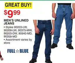 Dunham's Sports FULL BLUE MEN'S UNLINED JEANS offer